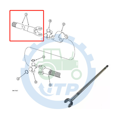 Backhoe 590SL 590SM 590L περίπτωσης μπροστινός μακρύς άξονας 195212A1 αξόνων